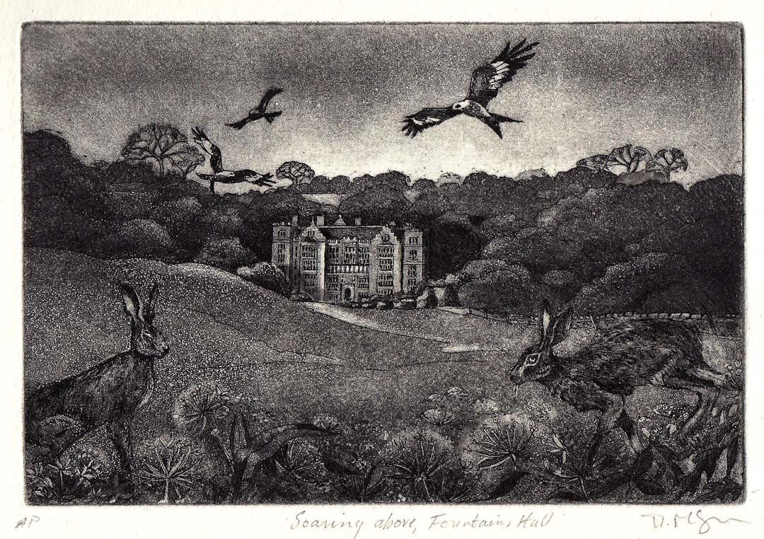 Soaring Above Fountains Hall Mounted Etching - Moira McTague - Just Makers Moira McTague