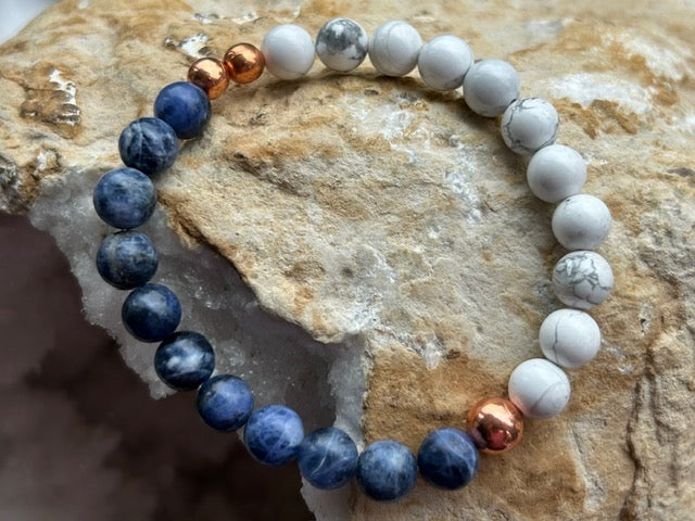 Sodalite, Howlite and Copper Men&