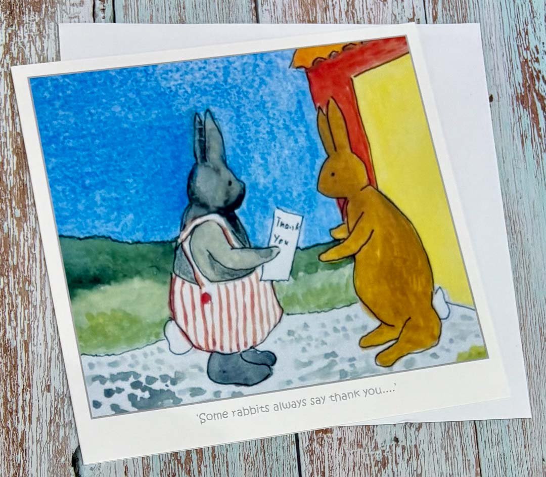 Some Rabbits Always Say Thank You Card - Jeanne Mundy - Just Makers Jeanne Mundy