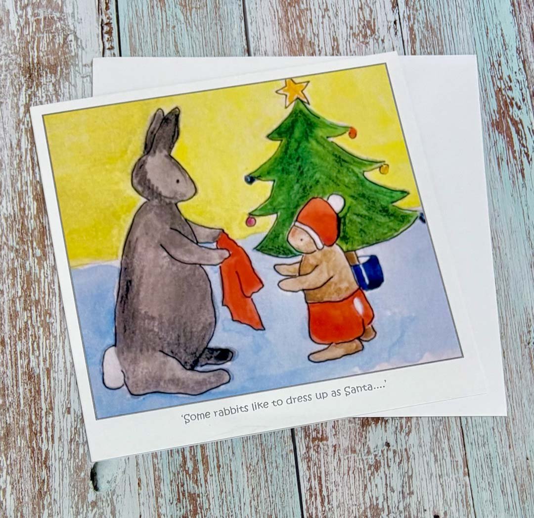 Some Rabbits Like to Dress as Santa Card - Jeanne Mundy - Just Makers Jeanne Mundy