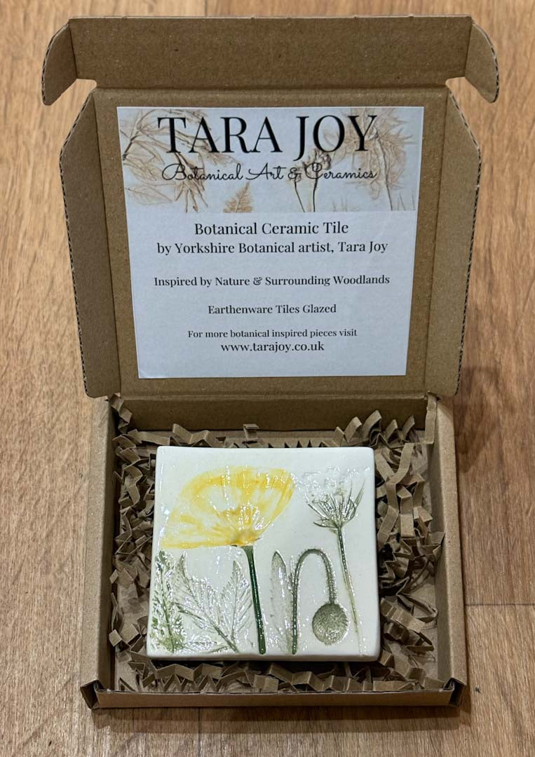 Spring Flowers Ceramic Botanical Tile 2 - Tara Joy Botanicals_Just Makers