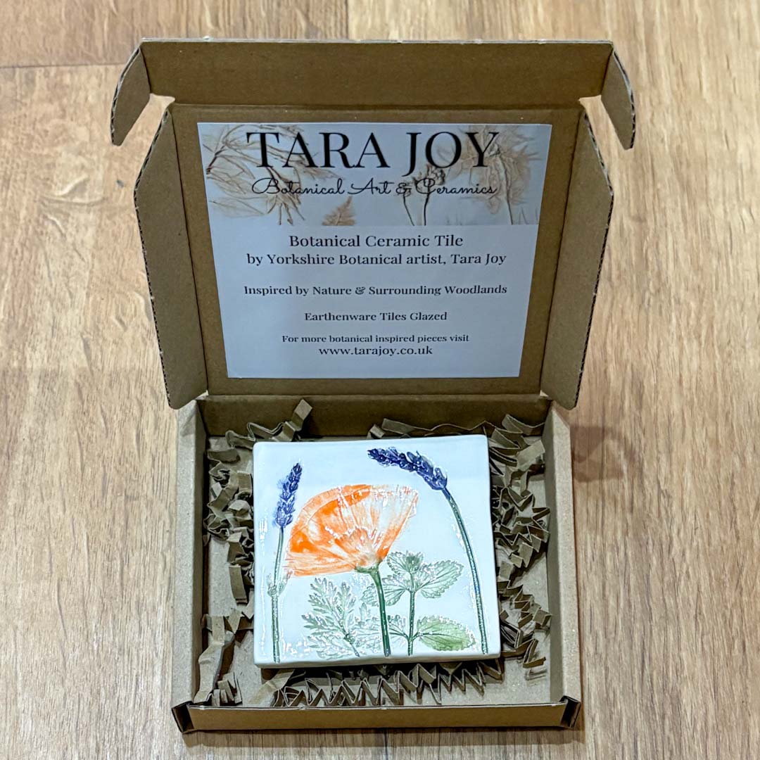 Spring Flowers Ceramic Botanical Tile 4 - Tara Joy Botanicals_Just Makers
