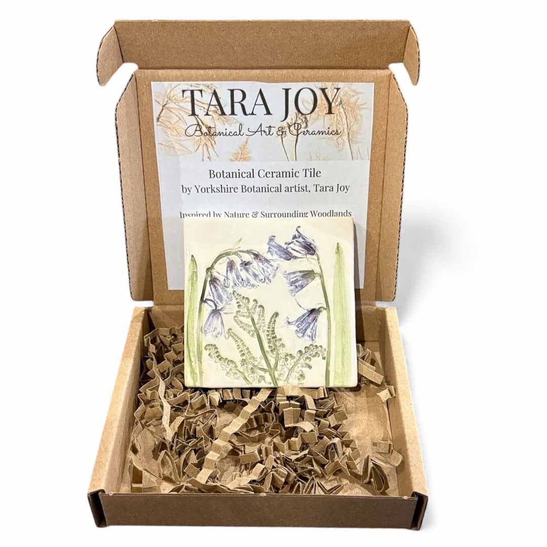Spring Flowers Ceramic Botanical Tile 5 - Tara Joy Botanicals - Just Makers Tara Joy Botanical and Ceramics