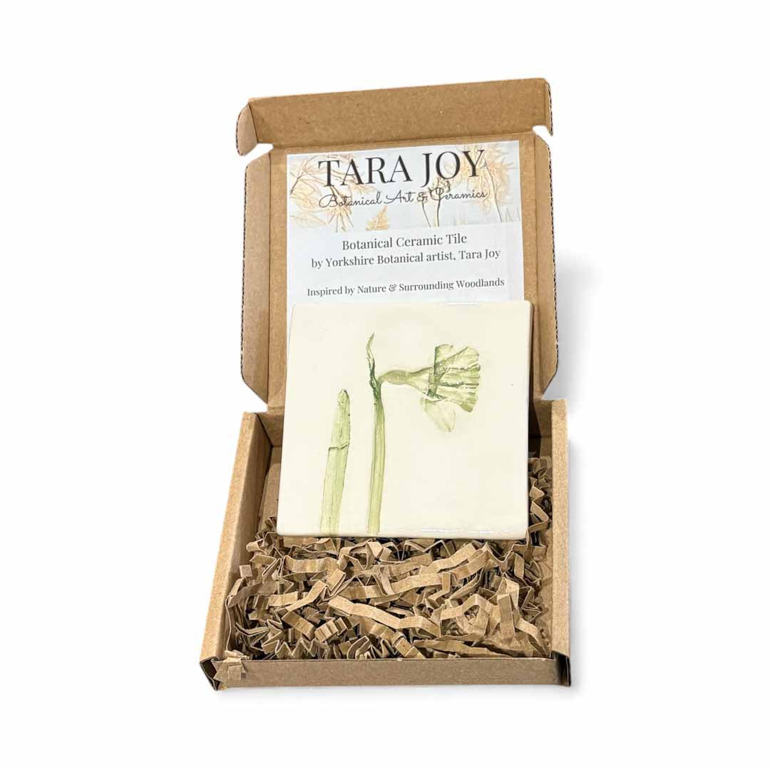 Spring Flowers Ceramic Botanical Tile 6 - Tara Joy Botanicals_Just Makers