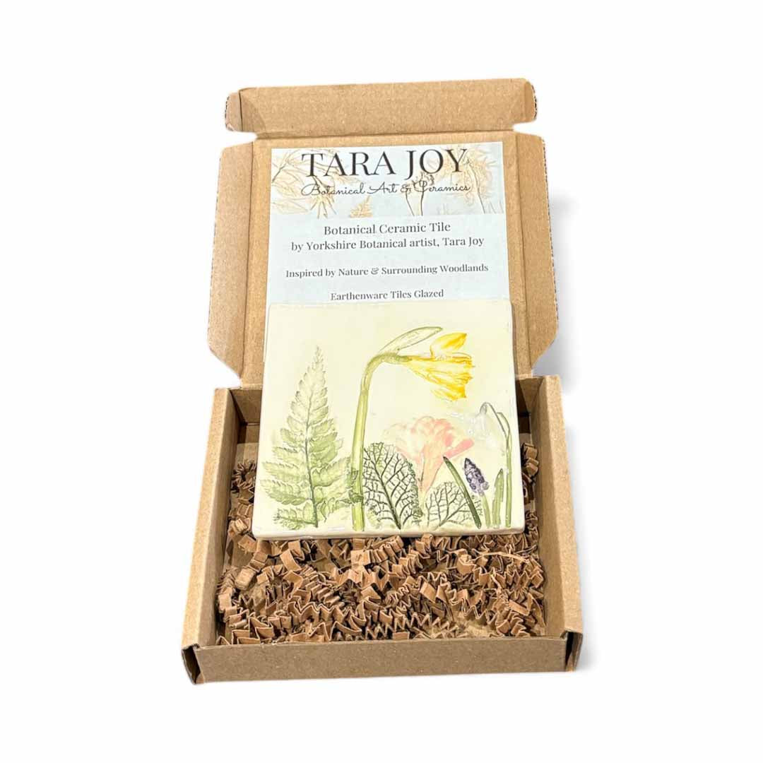 Spring Flowers Ceramic Botanical Tile 7 - Tara Joy Botanicals_Just Makers