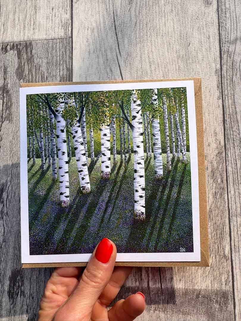 Spring the Woods Square Greeting Card - Sarah Jane Nicholls - Just Makers Sarah Jane Nicholls