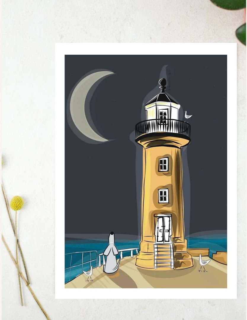 Sprocket Loves Whitby A4 Print - Sarah Westwood Illustrator - Just Makers Sarah Westwood Illustrator
