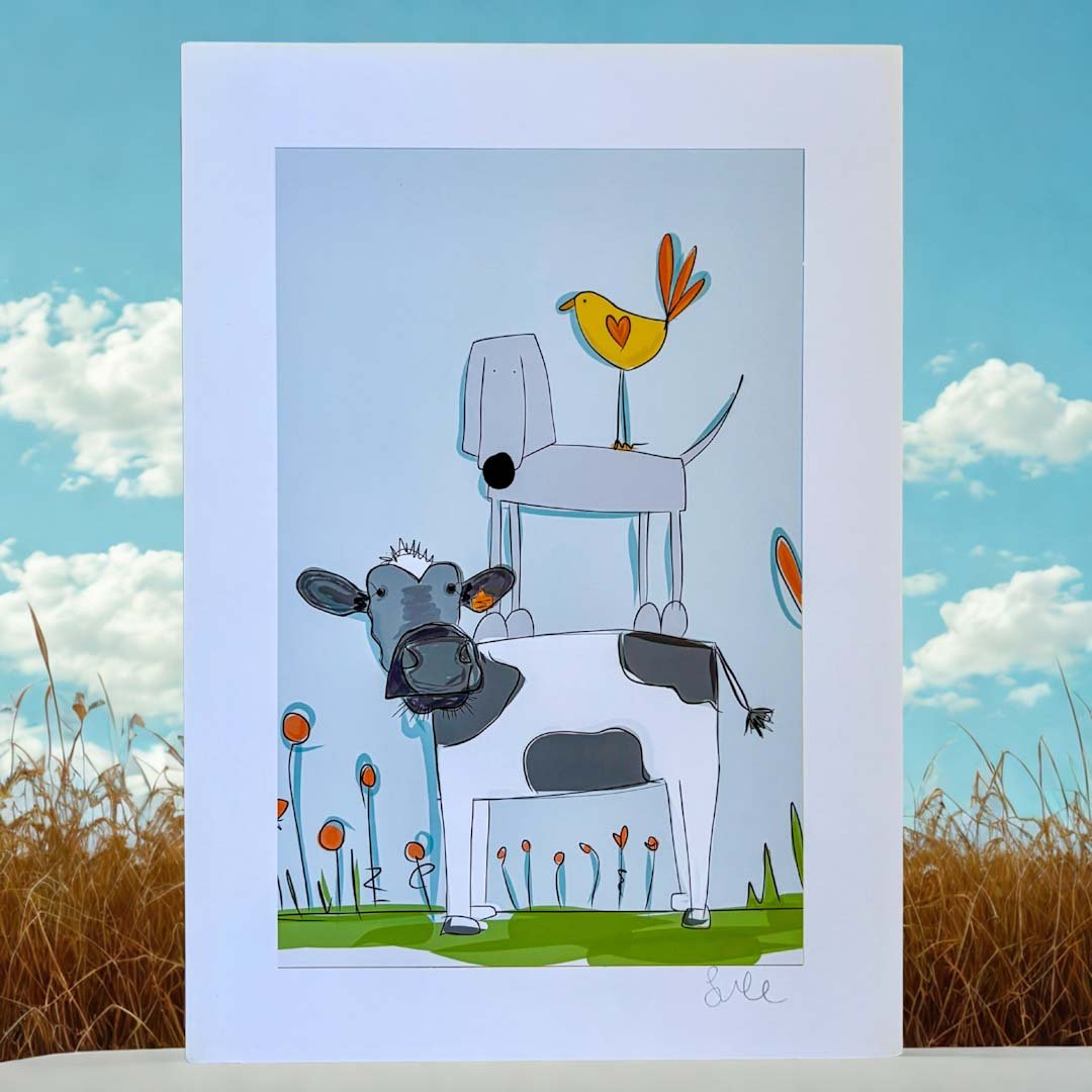 Sprocket and Friends A4 Print - Sarah Westwood Illustrator - Just Makers Sarah Westwood Illustrator