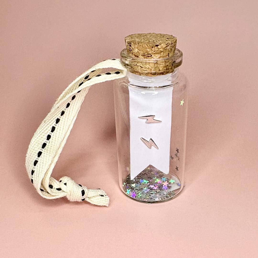 Sterling Silver Lightning Stud Earrings in Glass Bottle - Frances Greenwood - Just Makers Frances Greenwood Jewellery