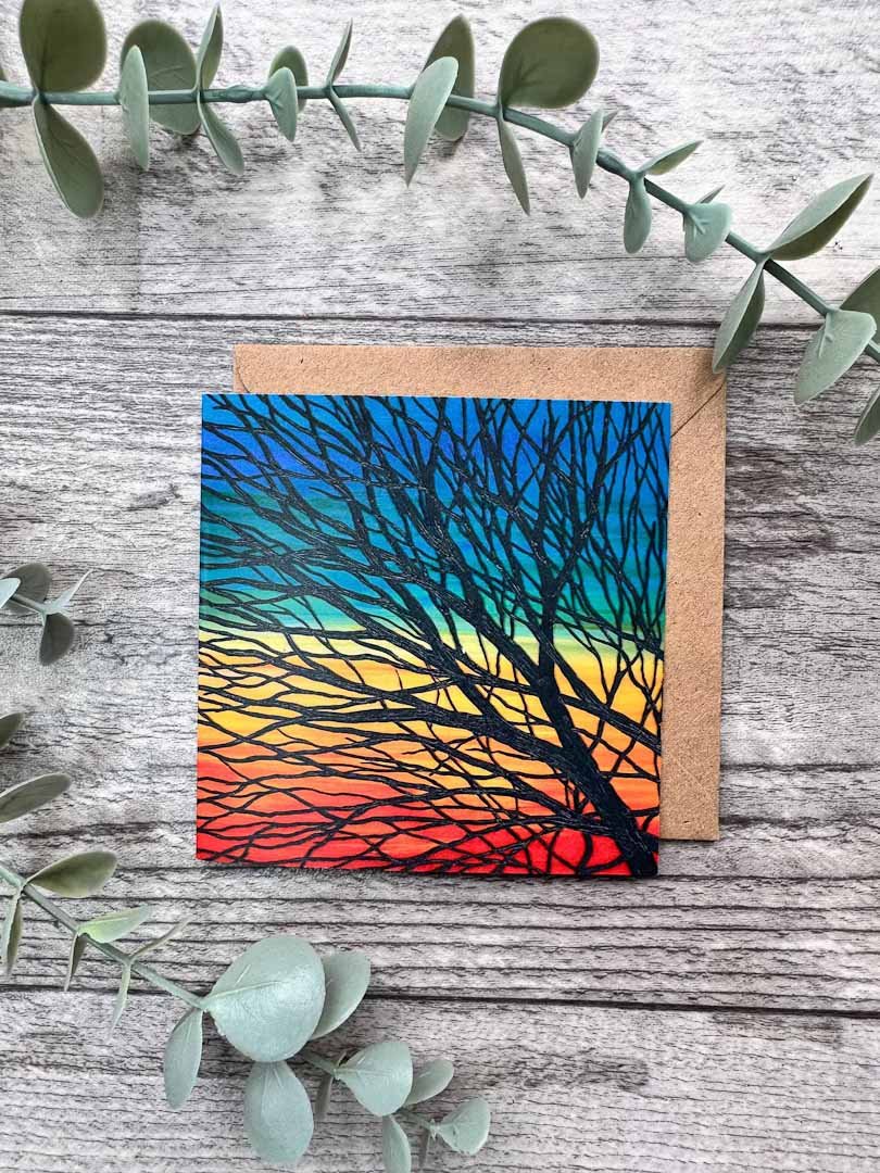 Sunset Tree Mini Card - Sarah Jane Nicholls - Just Makers Sarah Jane Nicholls