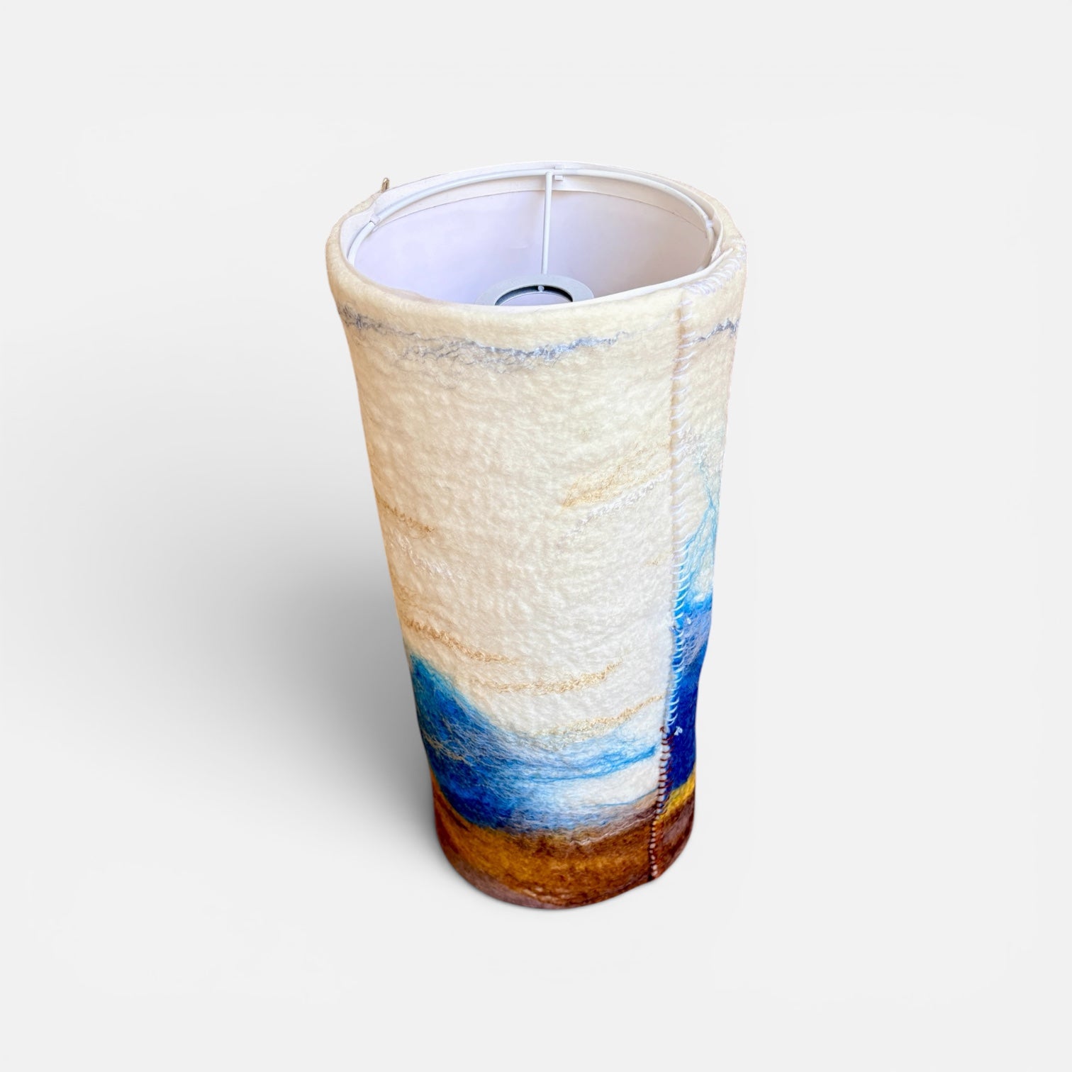 Tall Felted Coastal Lampshade - Felted Yarns_Just Makers