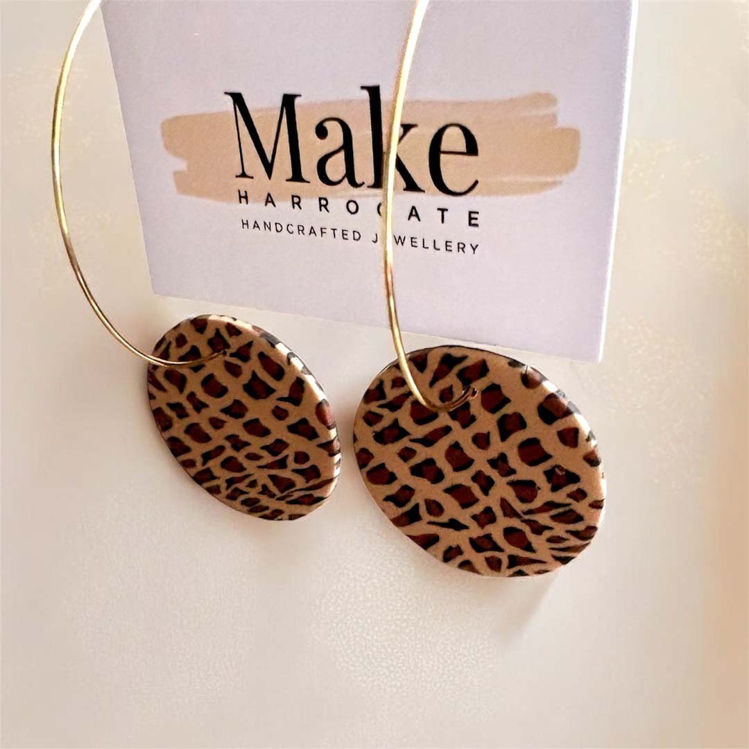 Tan Leopard Button Hoop - Make Harrogate - Just Makers Make Harrogate