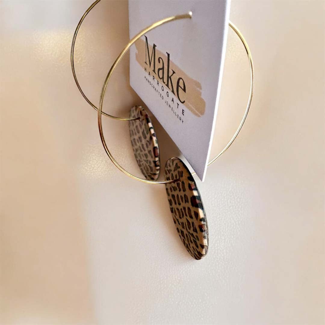 Tan Leopard Button Hoop - Make Harrogate - Just Makers Make Harrogate