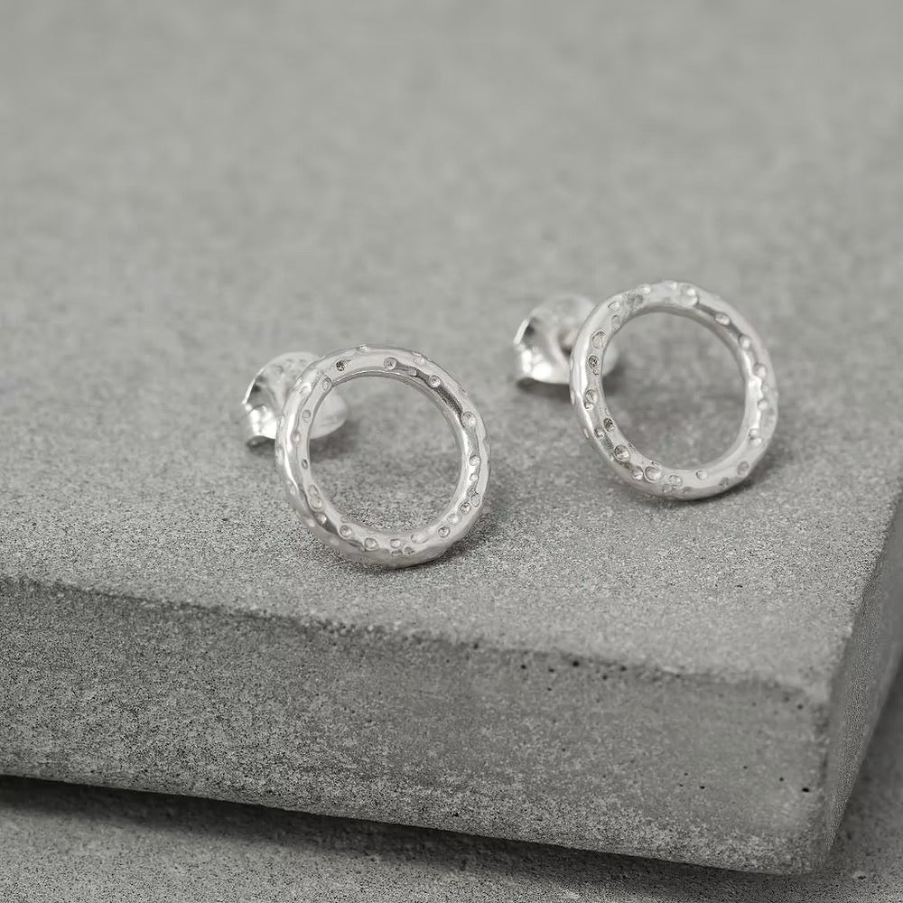 Textured Dotty Circle Studs - Tori Foster Jewellery - Just Makers Tori Foster Jewellery