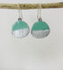 Textured Green & White Enamel Drop Earrings by 830 Degrees_Just Makers