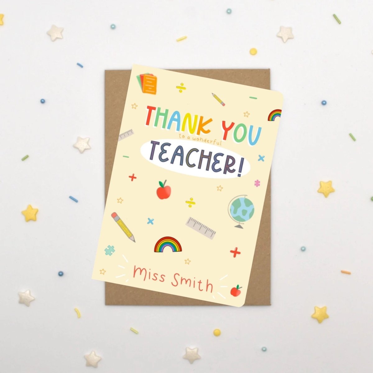 Thank You Teacher Card - Scribble & Print Co - Just Makers Rachel of Scribble & Print Co