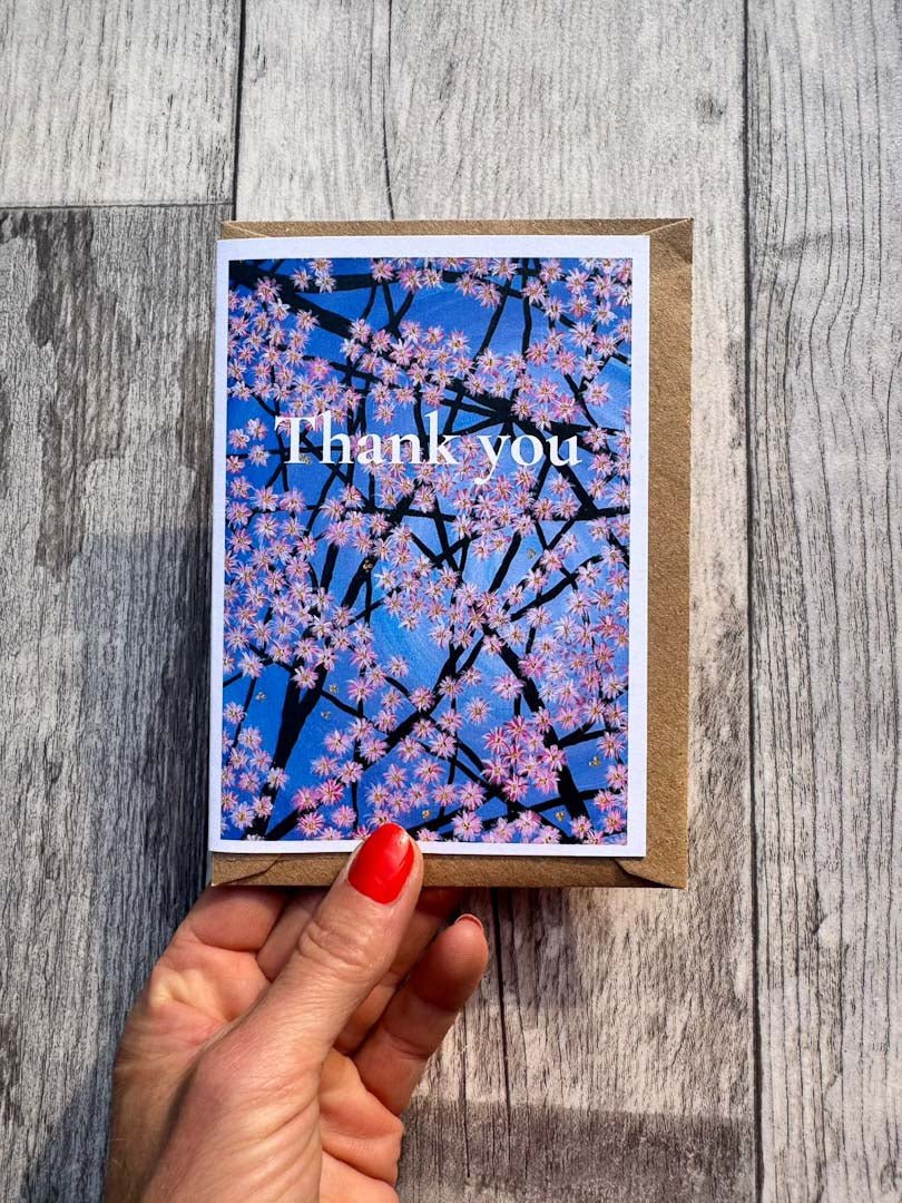 Pack of Six Blossom Days Thank You Cards - Sarah Jane Nicholls - Just Makers Sarah Jane Nicholls