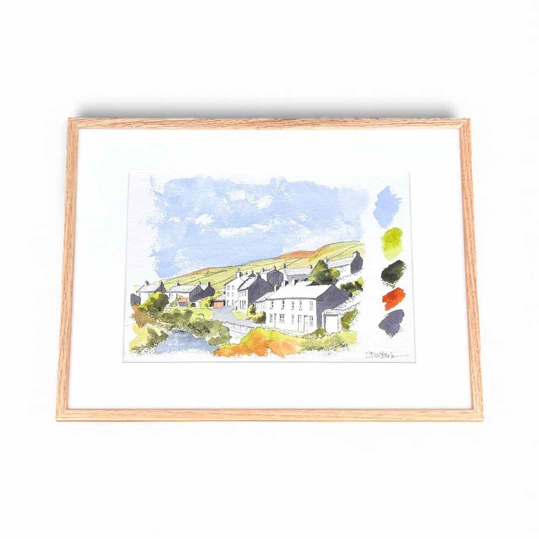 The Colours of Muker Original Line and Watercolour - John Harrison - Just Makers John Harrison