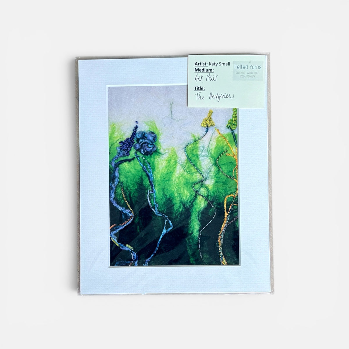 The Hedgerow Mounted Print - Felted Yarns_Just Makers