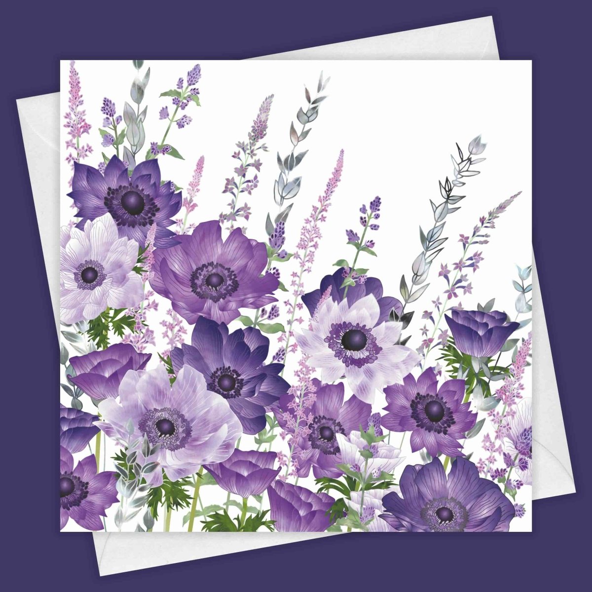 The Morning Anemone Patch Greeting Card by Fiona Calder - Just Makers Fiona Calder Designs