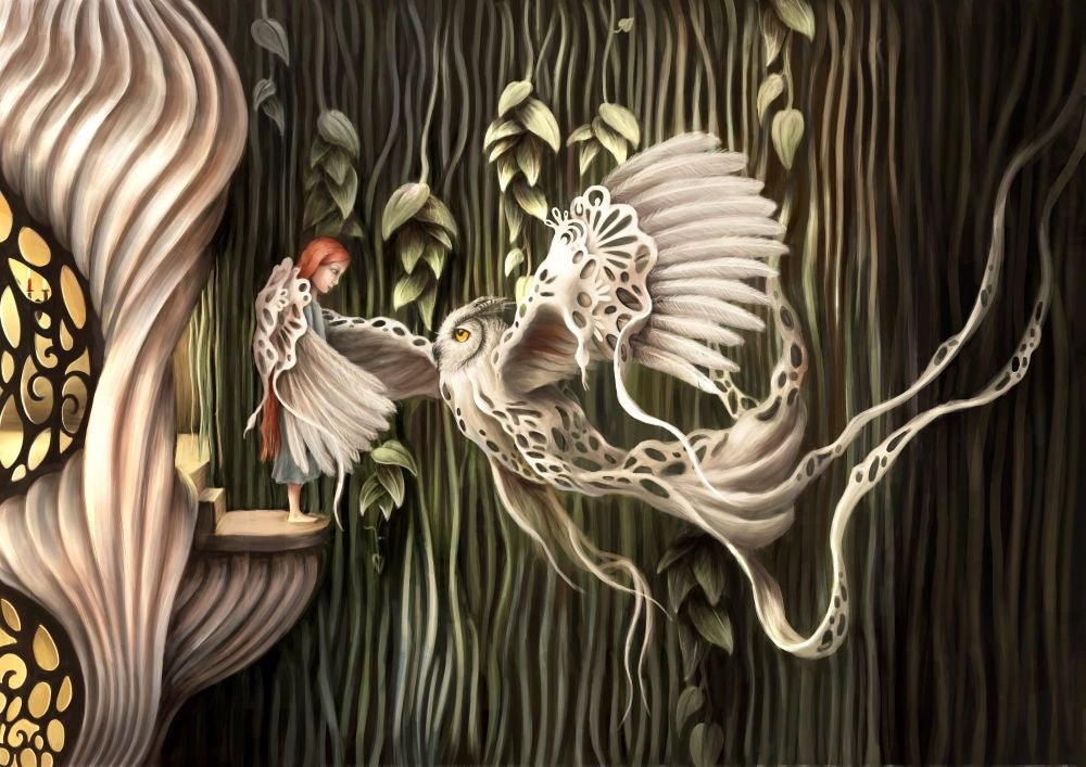 The Owl Queen Greeting Card Demelsa Haughton - Just Makers Demelsa Haughton Illustration