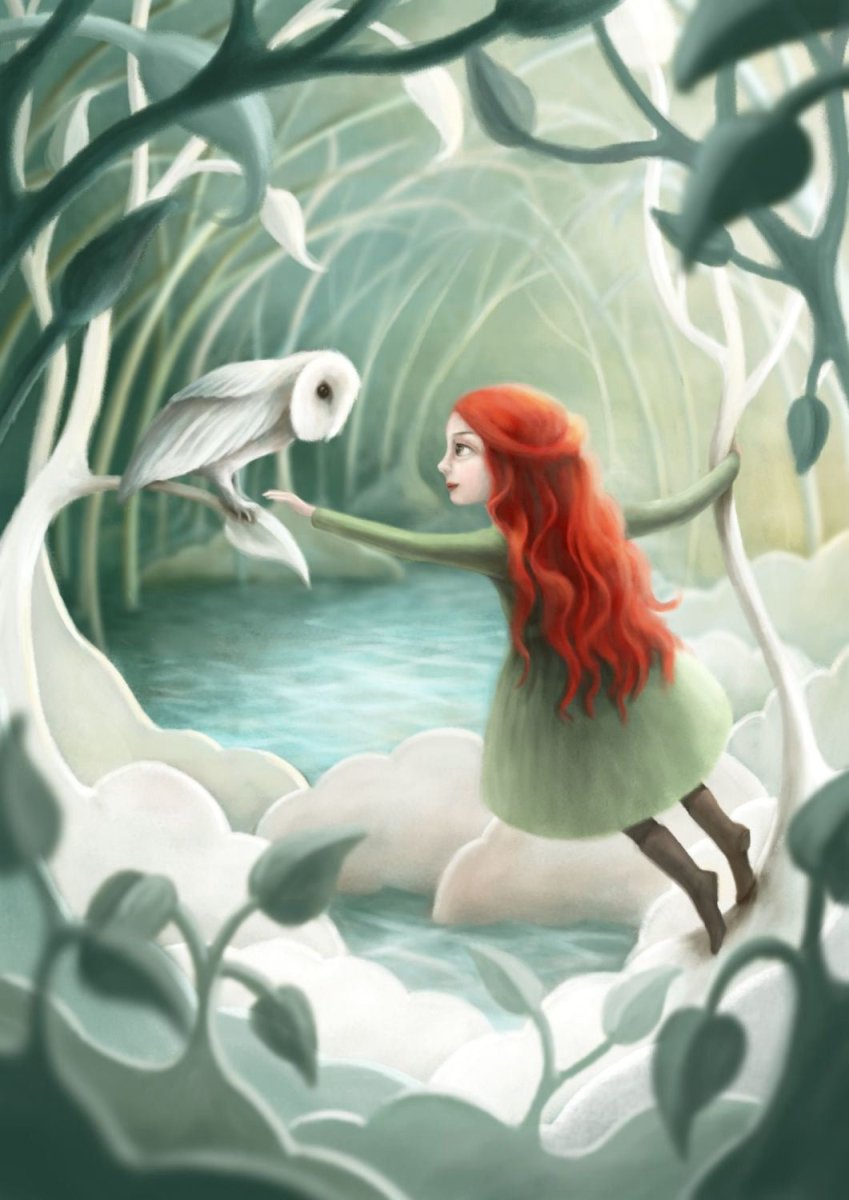 The Secret Lake Greeting Card Demelsa Haughton - Just Makers Demelsa Haughton Illustration