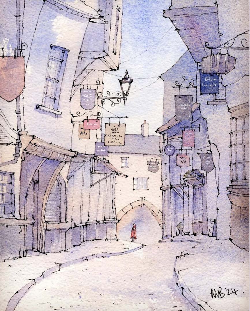 The Shambles, York A5 Mounted Print - Matty Burnham - Just Makers Matty Burnham