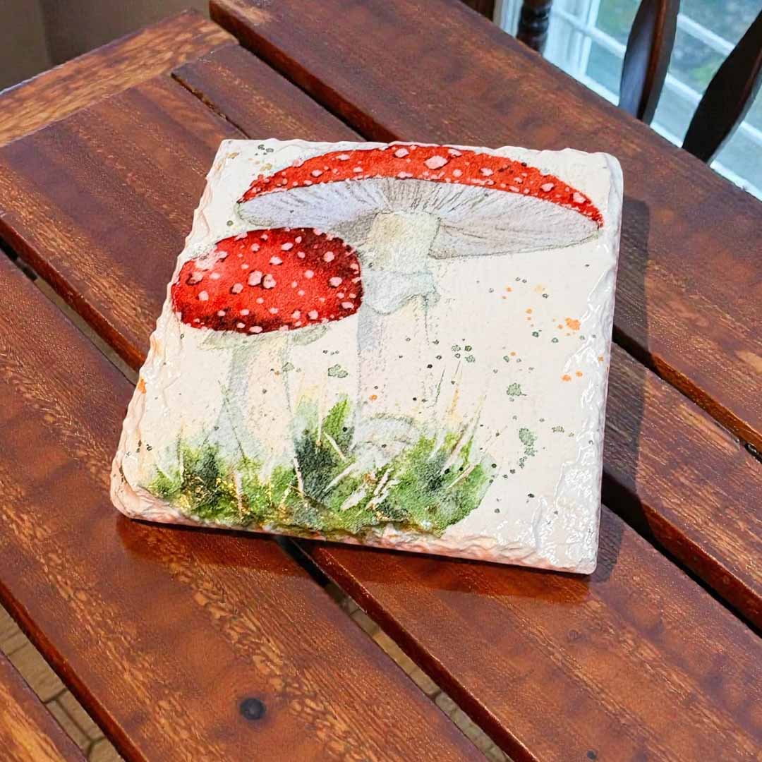 Toadstool Coaster Slate - Sarah Tustin_Just Makers