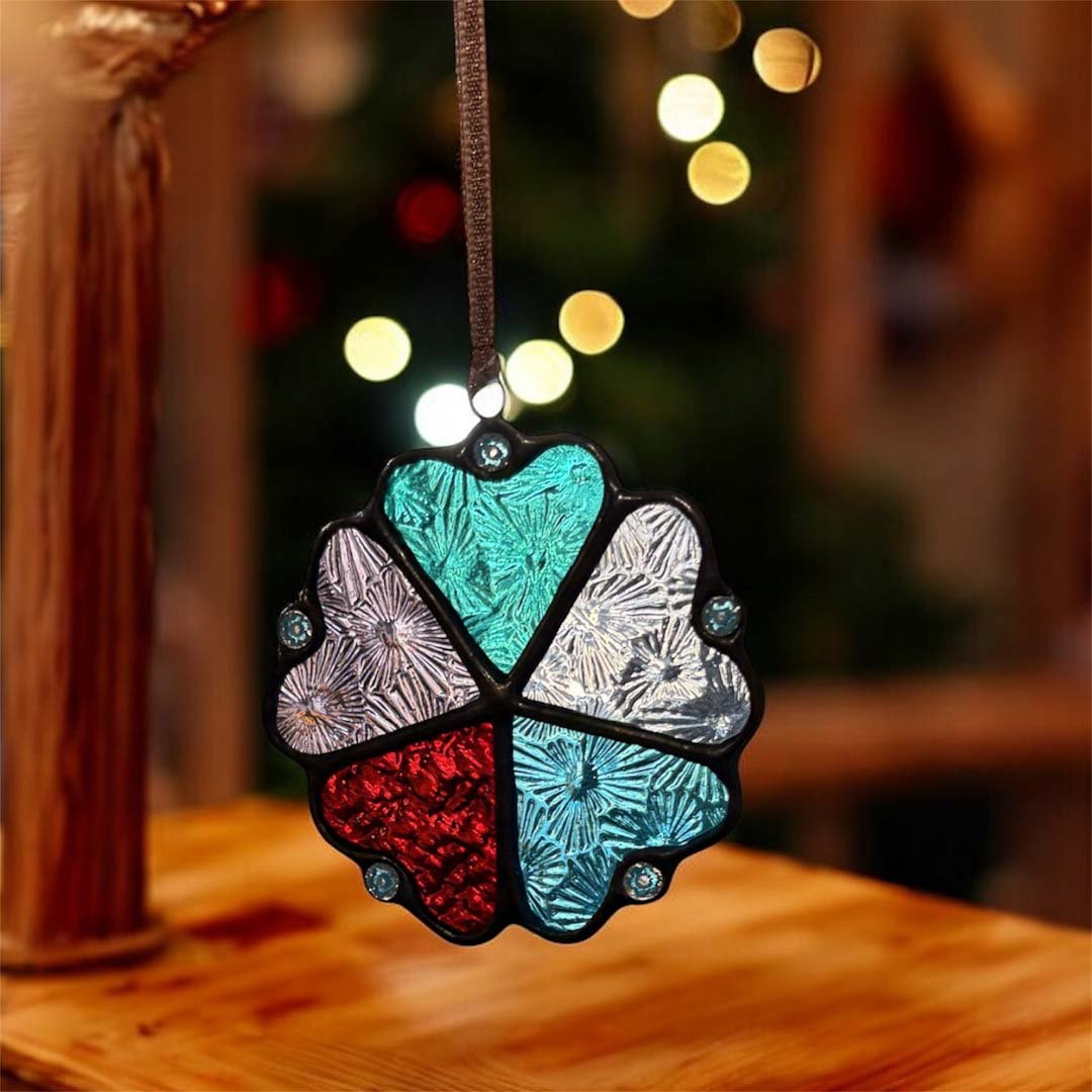 Traditional Stained Glass Christmas Decoration - Dragonfly Glass Art - Just Makers Dragonfly Glass Art