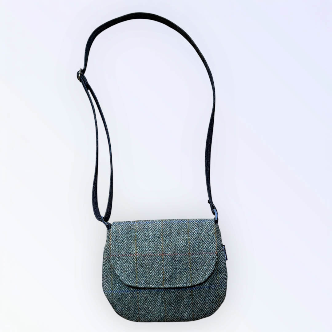 Tweed 100% Wool Crescent Handbag - Amanda Scott_Just Makers