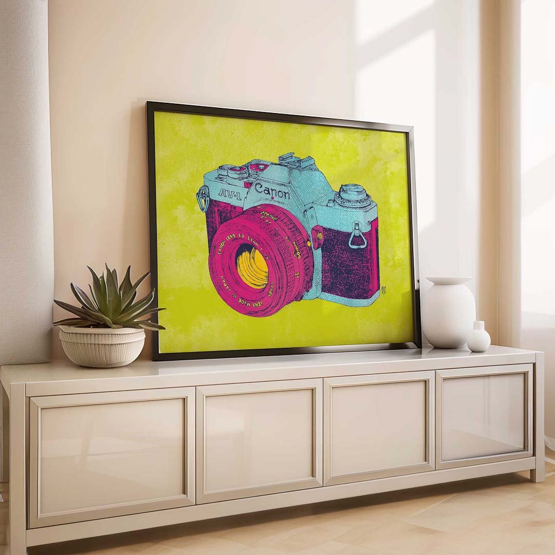 Vintage Camera Unframed A4 Print - Bejojo Art - Just Makers Bejojo Art