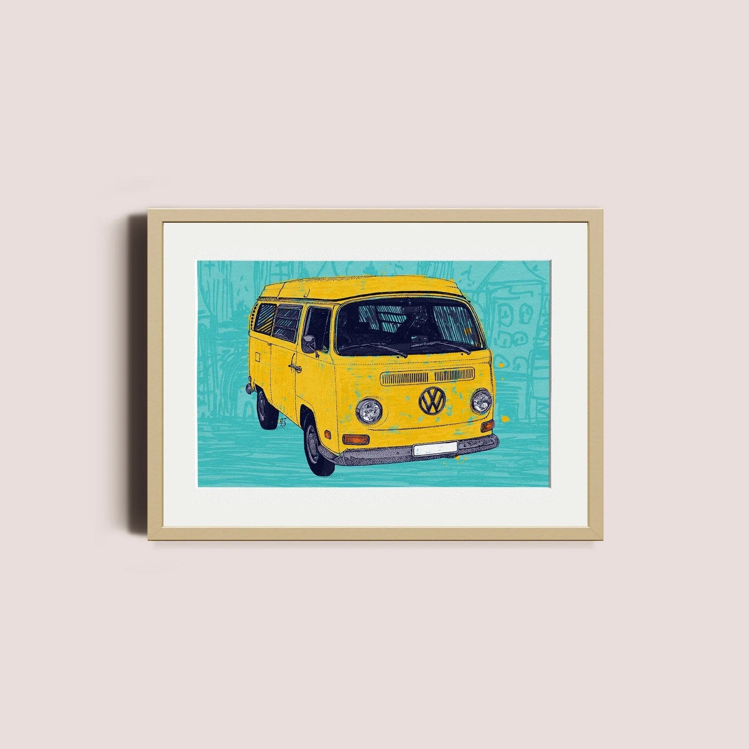 Vintage Camper Print Unframed A5 Print - Bejojo Art_Just Makers