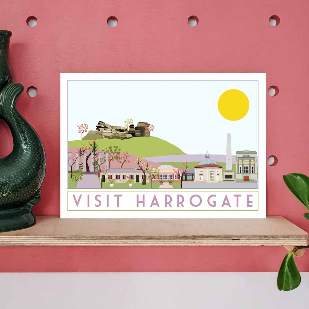 Visit Harrogate A4 Print - Sweetpea and Rascal - Just Makers Sweetpea and Rascal