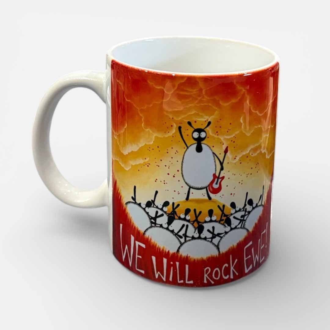 We Will Rock Ewe Ceramic Mug - Mervyn Tay Art - Just Makers Mervyn Tay Art