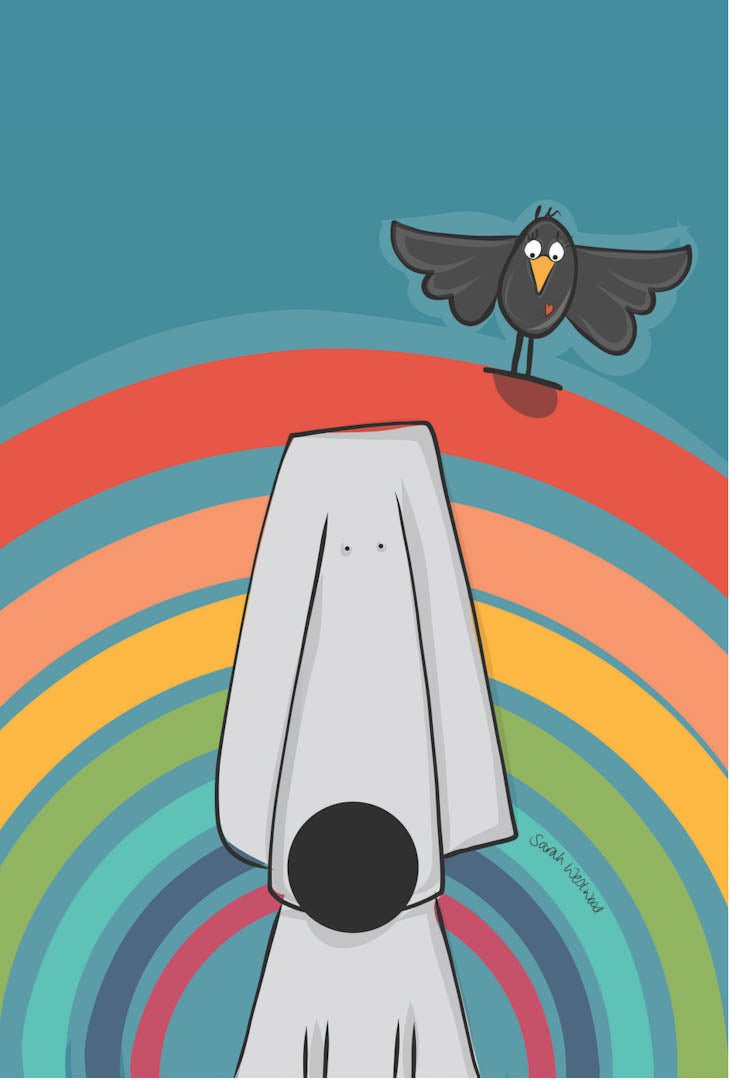 Rainbow Weimaraner A4 Print - Sarah Westwood Illustrator - Just Makers Sarah Westwood Illustrator