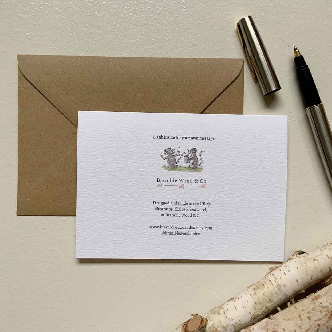 Whiskers and Champagne Delight Card - Bramble Wood and Co2_Just Makers