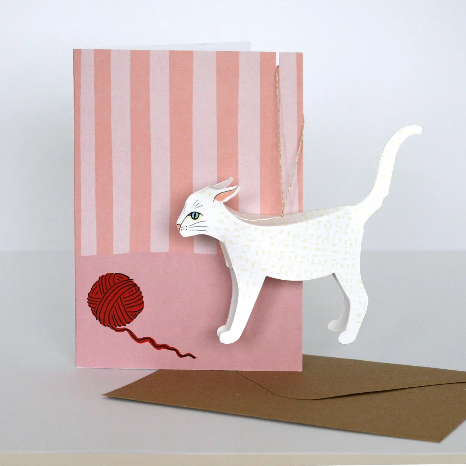 White Cat Pop-Up 3D Card & Decoration_Just Makers