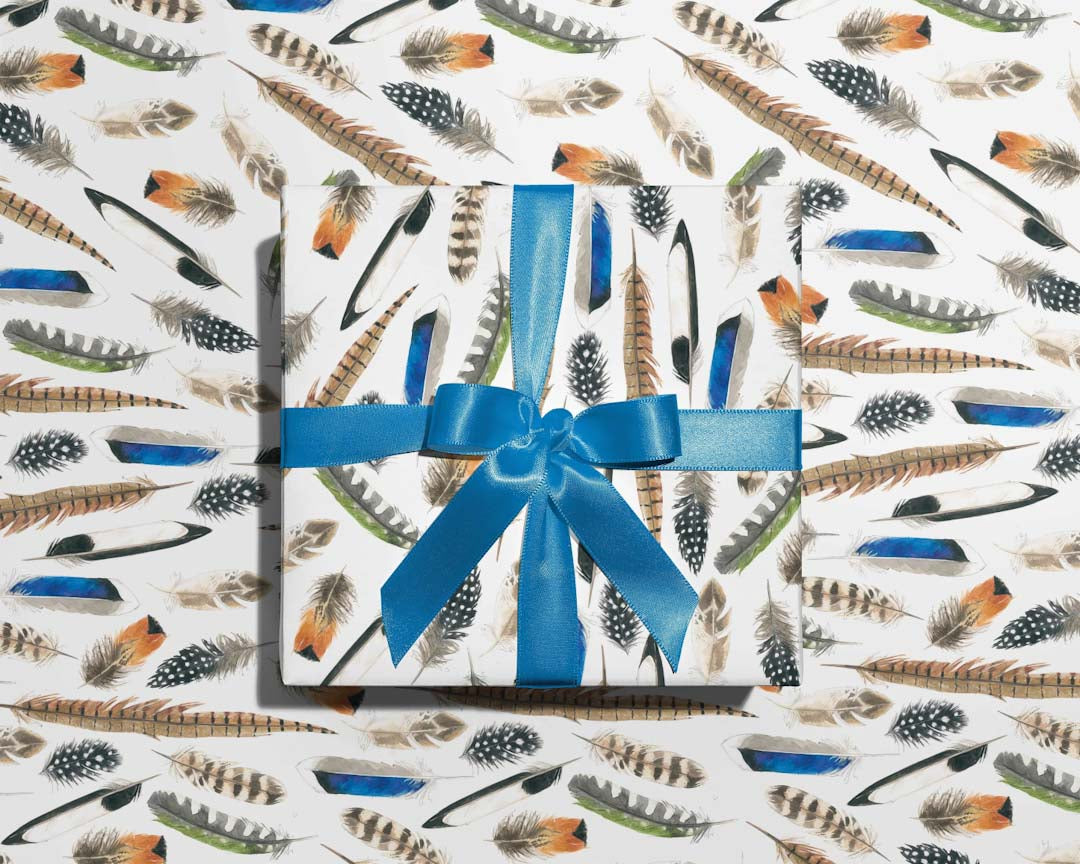 Wild Feathers Wrapping Paper - Antonia Illustration_Just Makers