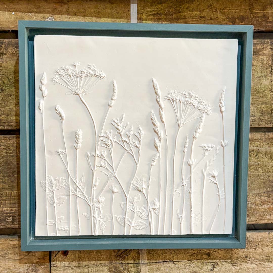 Wildflower White Botanical 30cm Framed Cast - Tara Joy Botanical - Just Makers Tara Joy Botanical and Ceramics