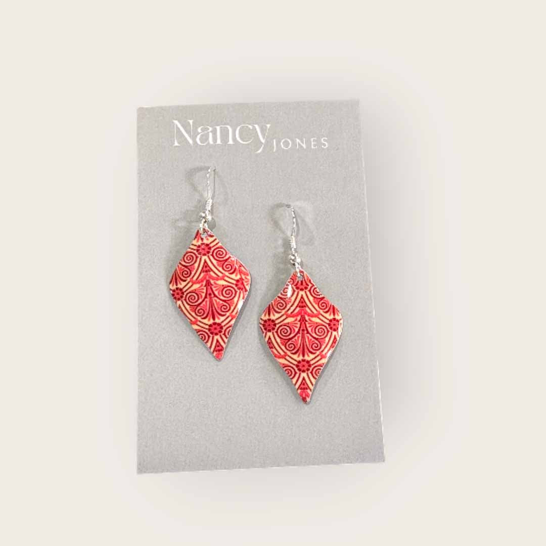 William Morris Salmon Drop Earrings - Nancy Jones_Just Makers