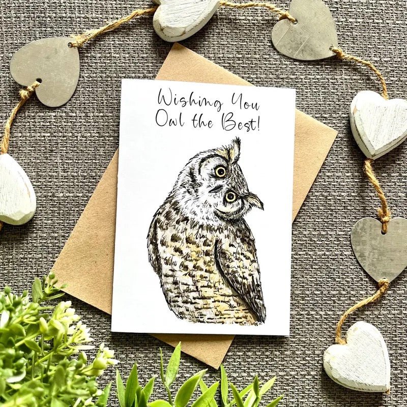 Wishing You Owl The Best Greeting Card - HD Designs - Just Makers HD Designs