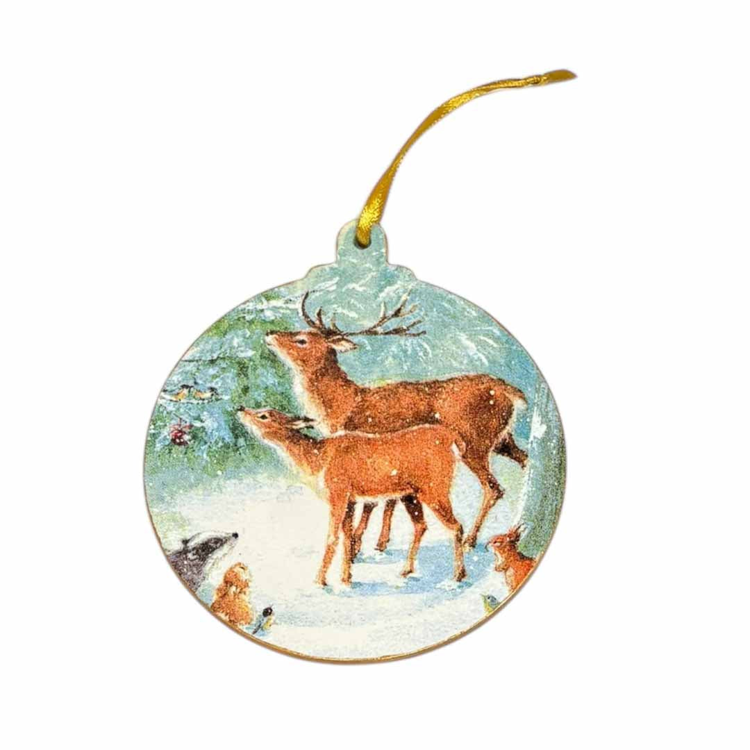 Woodland Deer Large Bauble Decoration by Sarah Tustin_Just Makers