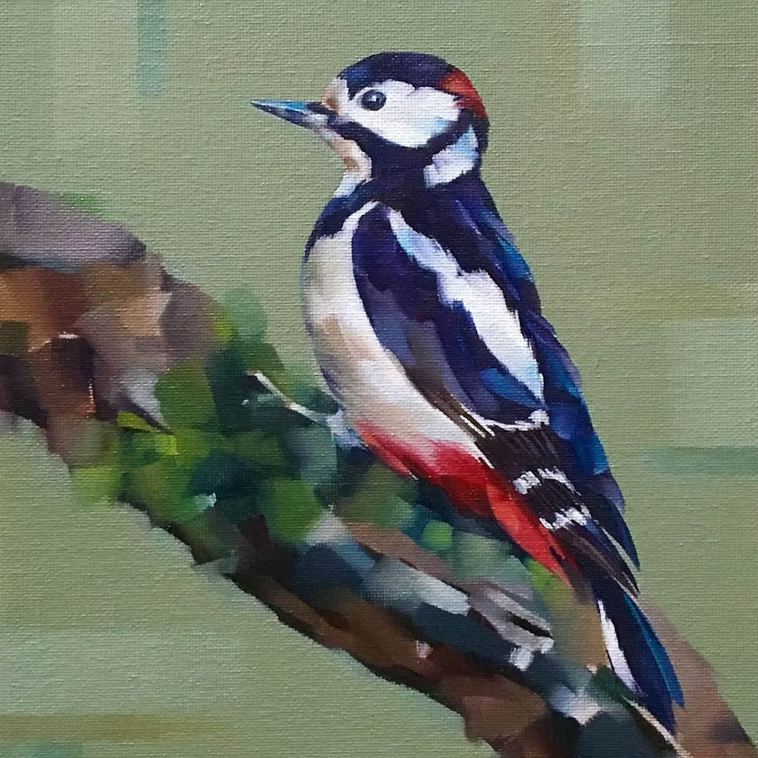 Great Spotted Woodpecker Greeting Card - Just Makers Katherine Whitby