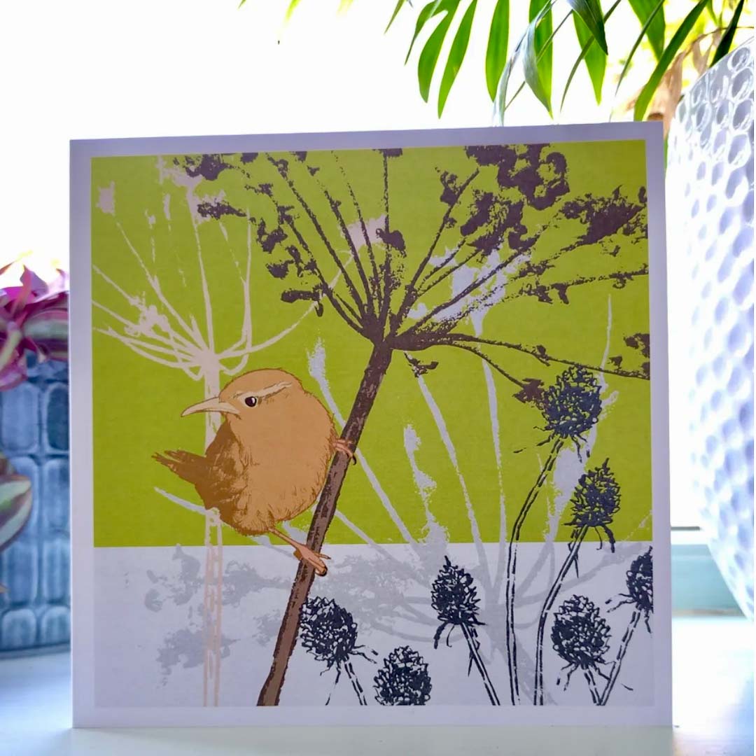 Wren Greeting Card - Umbellifer_Just Makers