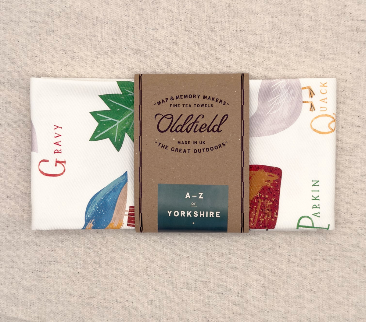 Yorkshire A-Z Tea Towel - Oldfield Design Co_Just Makers