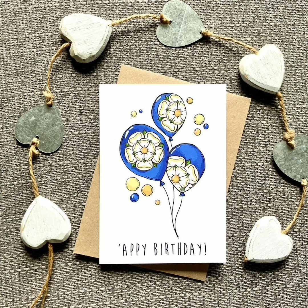 Yorkshire Balloons Birthday Card - HD Designs - Just Makers HD Designs
