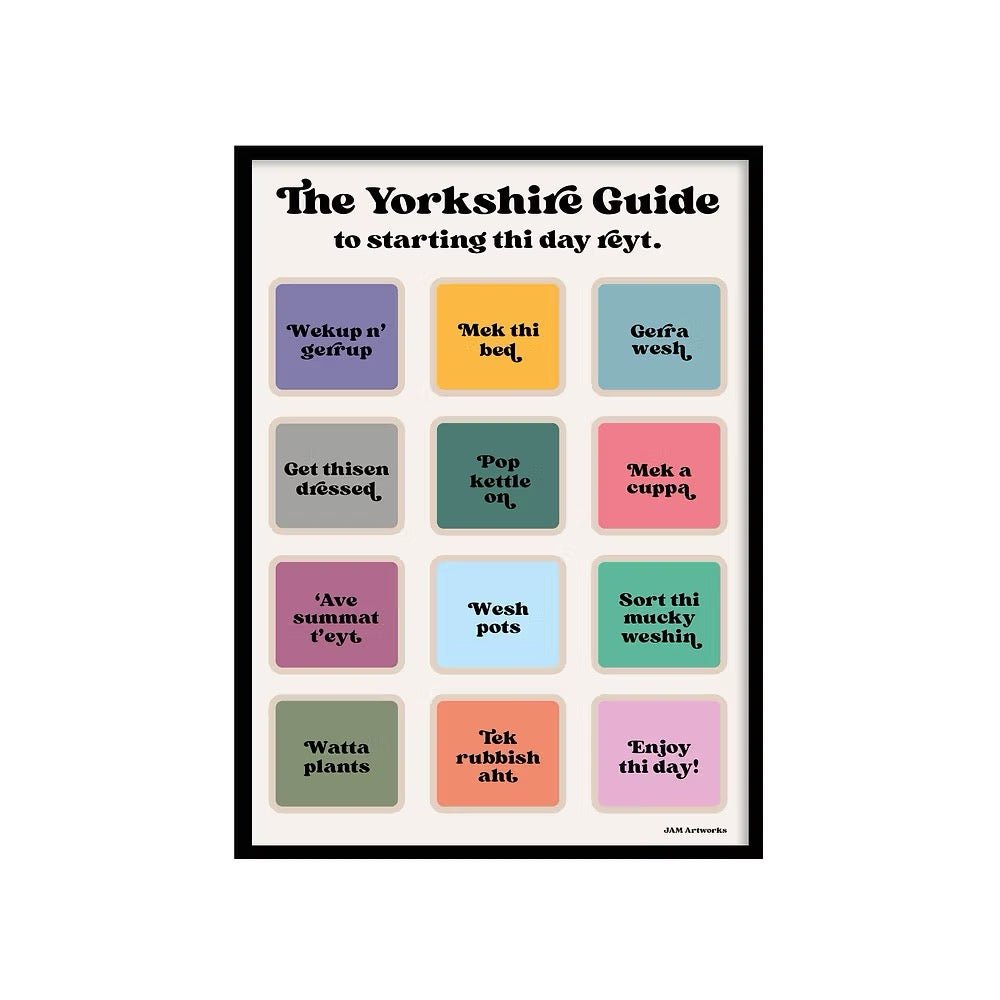 Yorkshire Guide to Starting the Day Reyt - JAM Artworks - Just Makers JAM Artworks