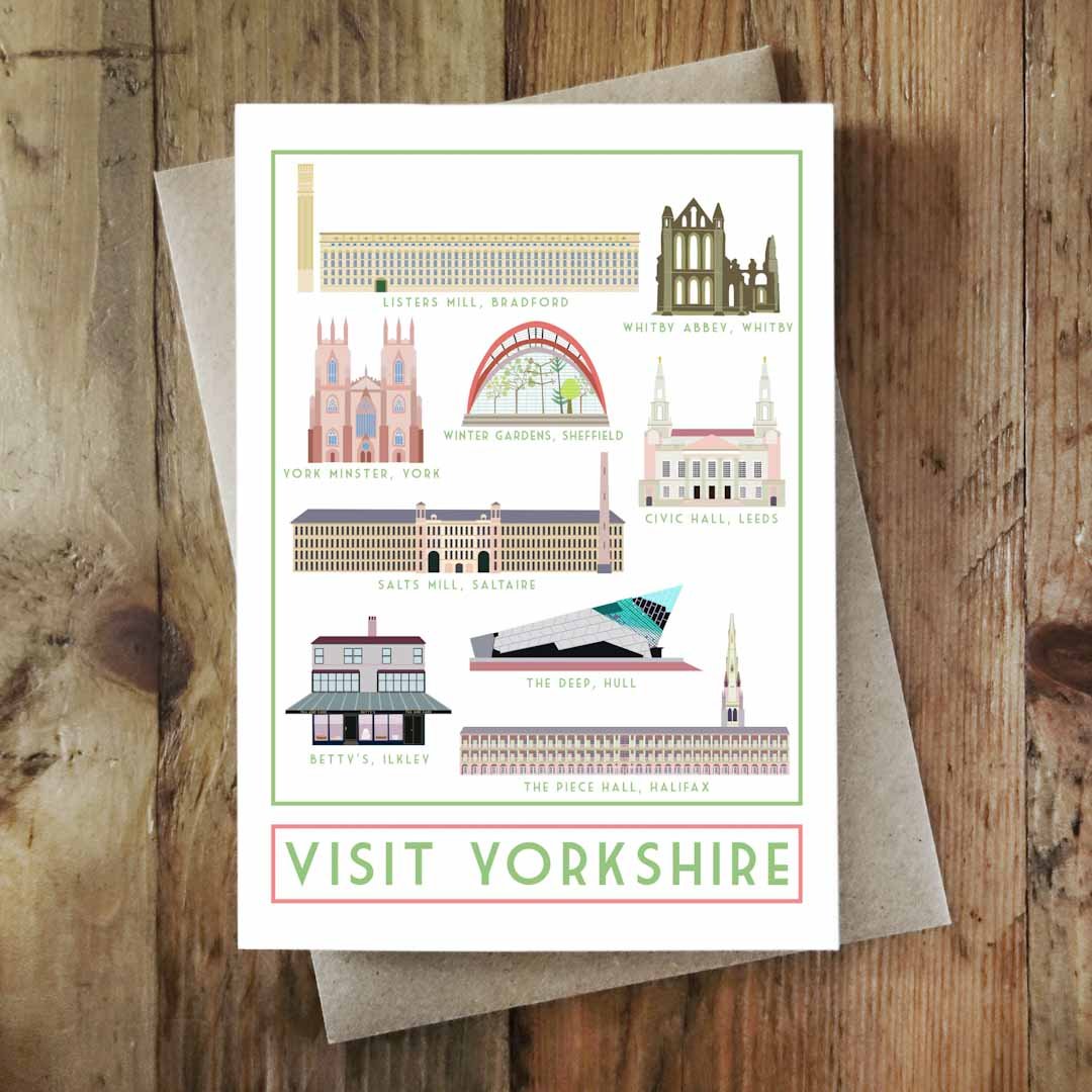 Yorkshire Landmarks Greeting Card - Sweetpea and Rascal - Just Makers Sweetpea and Rascal