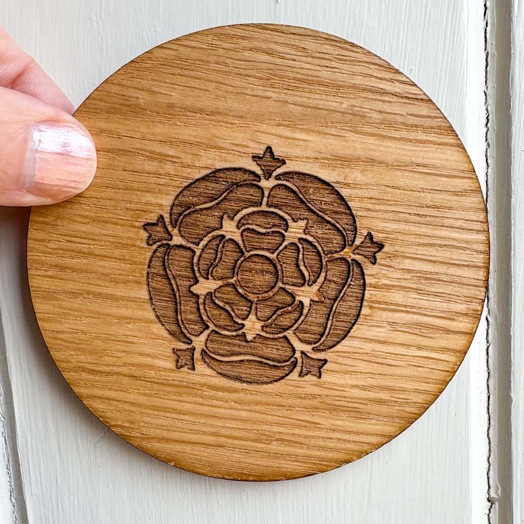 Yorkshire Rose Coaster - Woodcutter Creations_Just Makers