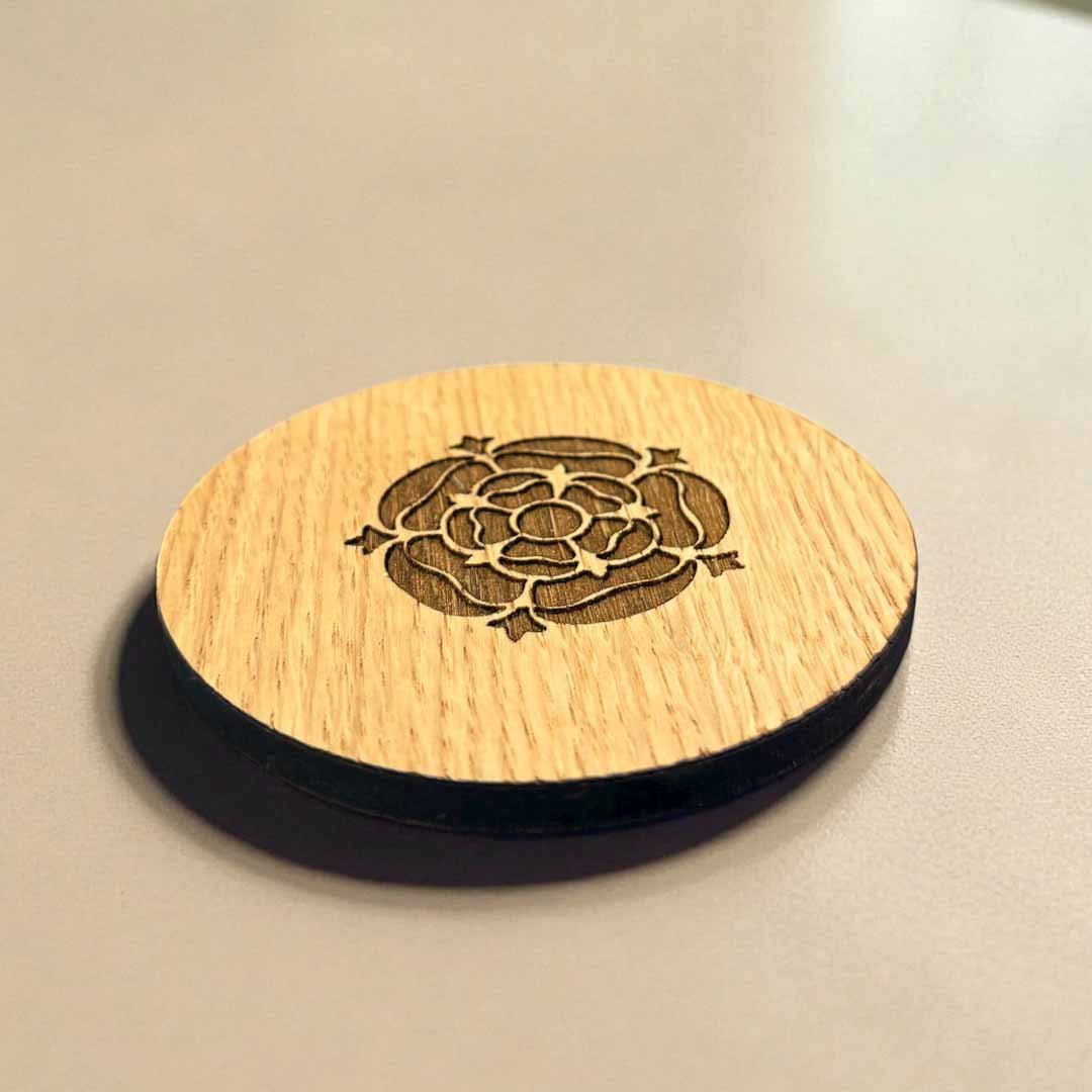 Yorkshire Rose Coaster - Woodcutter Creations - Just Makers Woodcutter Creations